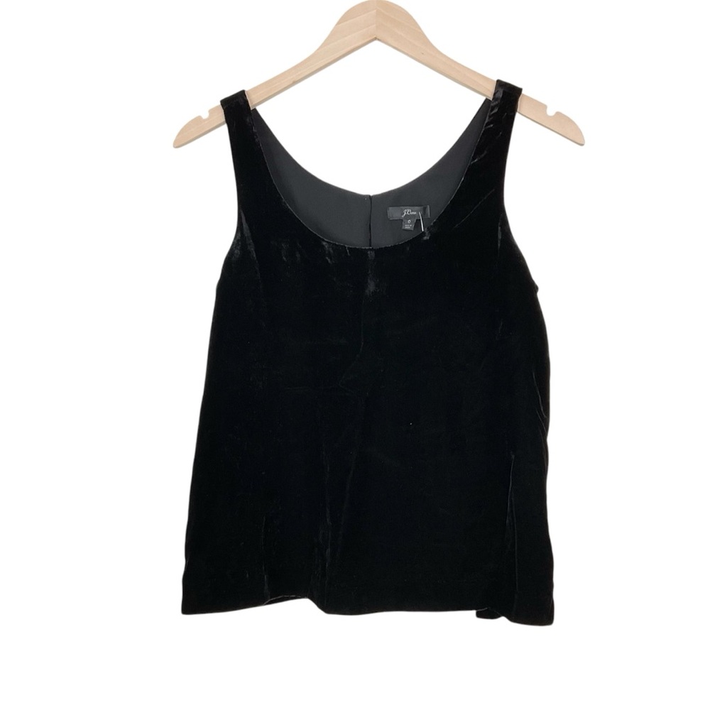 J. Crew Black Velvet Tank Top Size 0